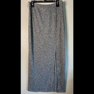 No Boundaries heather grey side slit maxi skirt